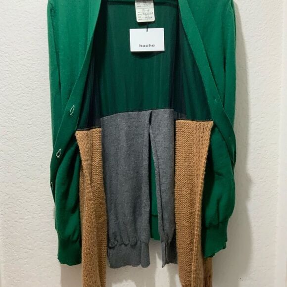 NWT HACHE 100% Virgin Wool  button Front layers Cardigan 46  $770 Italy - Picture 11 of 12